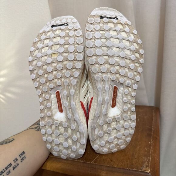 EUC adidas Ultra Boost 4.0 Chalk White Active Red Womans 6 DB3209 Shoes Running - Picture 10 of 15